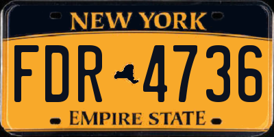 NY license plate FDR4736