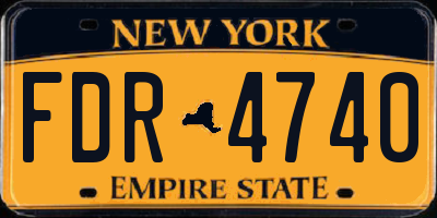 NY license plate FDR4740