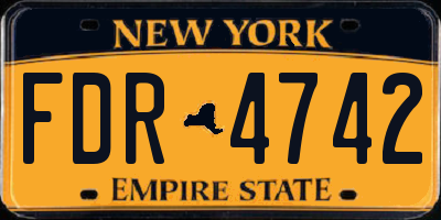 NY license plate FDR4742