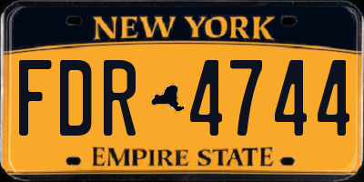 NY license plate FDR4744