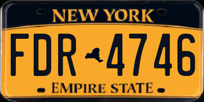 NY license plate FDR4746