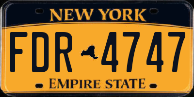 NY license plate FDR4747