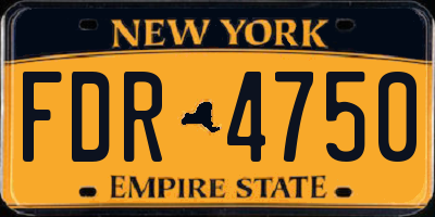 NY license plate FDR4750