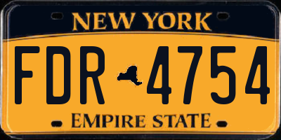 NY license plate FDR4754