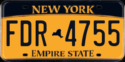 NY license plate FDR4755