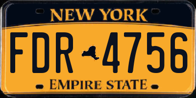 NY license plate FDR4756