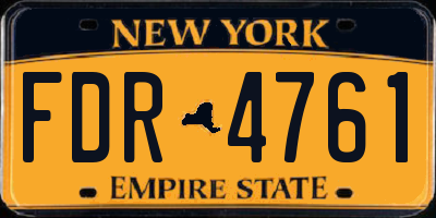 NY license plate FDR4761