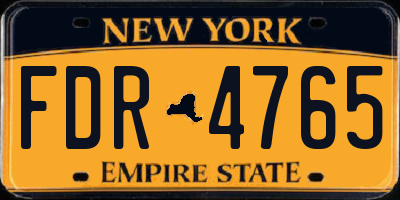 NY license plate FDR4765