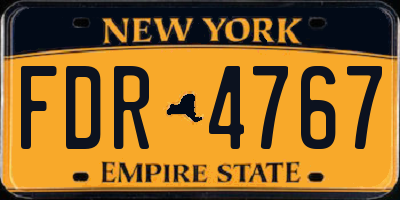 NY license plate FDR4767