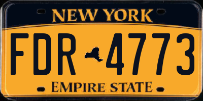 NY license plate FDR4773