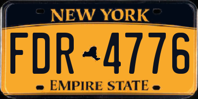 NY license plate FDR4776