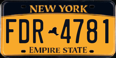 NY license plate FDR4781