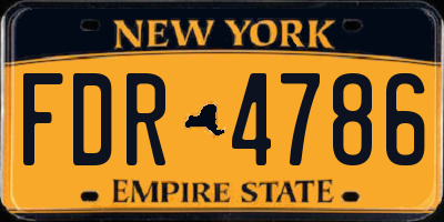 NY license plate FDR4786