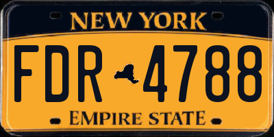 NY license plate FDR4788