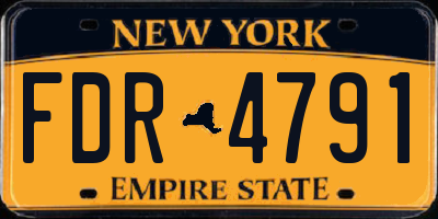 NY license plate FDR4791