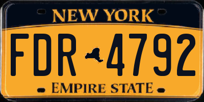NY license plate FDR4792