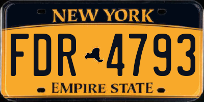 NY license plate FDR4793