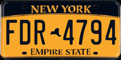 NY license plate FDR4794