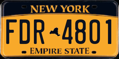 NY license plate FDR4801