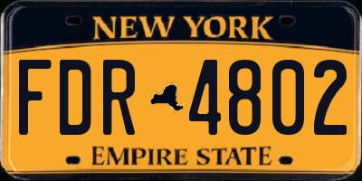 NY license plate FDR4802
