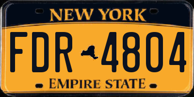 NY license plate FDR4804