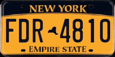 NY license plate FDR4810