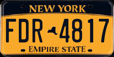 NY license plate FDR4817