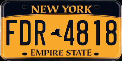 NY license plate FDR4818