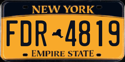 NY license plate FDR4819