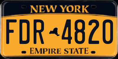 NY license plate FDR4820