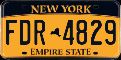 NY license plate FDR4829