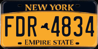 NY license plate FDR4834
