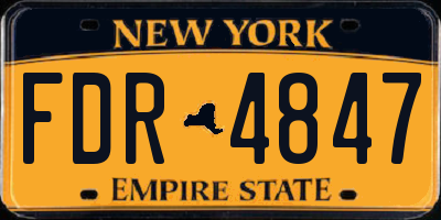 NY license plate FDR4847