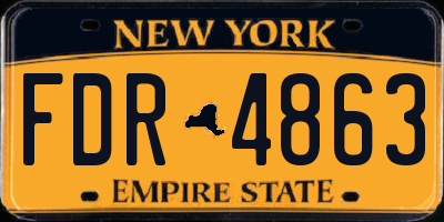 NY license plate FDR4863