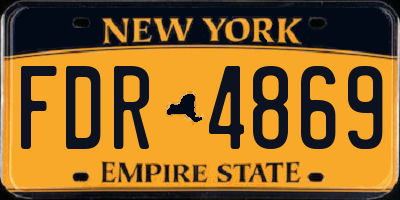 NY license plate FDR4869