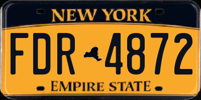 NY license plate FDR4872