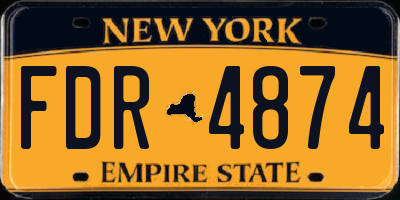 NY license plate FDR4874