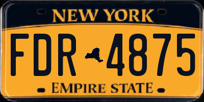 NY license plate FDR4875