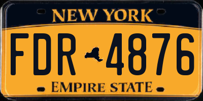 NY license plate FDR4876