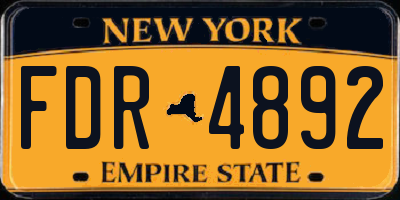 NY license plate FDR4892