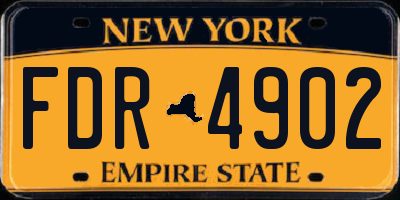 NY license plate FDR4902