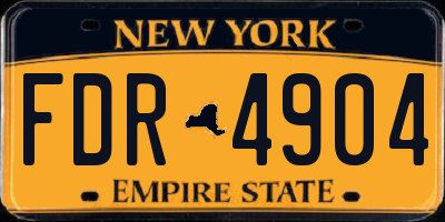 NY license plate FDR4904
