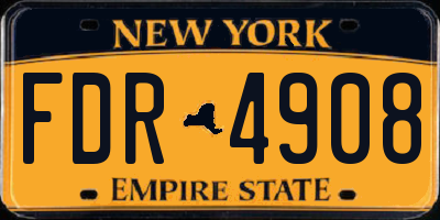 NY license plate FDR4908