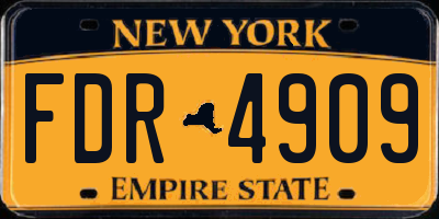NY license plate FDR4909