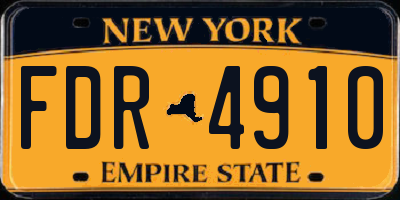 NY license plate FDR4910