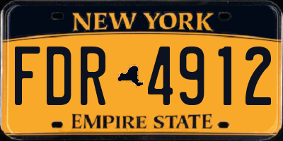 NY license plate FDR4912