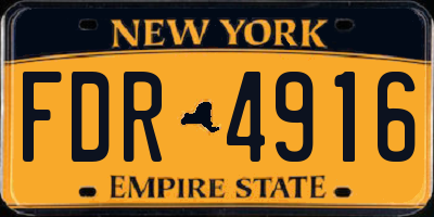NY license plate FDR4916