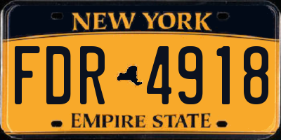 NY license plate FDR4918