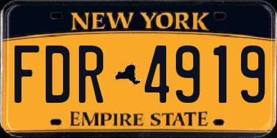 NY license plate FDR4919