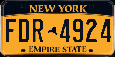 NY license plate FDR4924